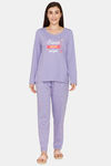 Rosaline U&I Knit Cotton Pyjama Set - Violet Tulip — thumbnail 4